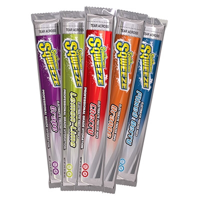 Sqwincher® Sqweeze 159200201 Electrolyte Freezer Pops – 3 oz, Assorted Flavors (Grape/Mixed Berry/Lemon Lime/Cherry/Orange), Pack of 10