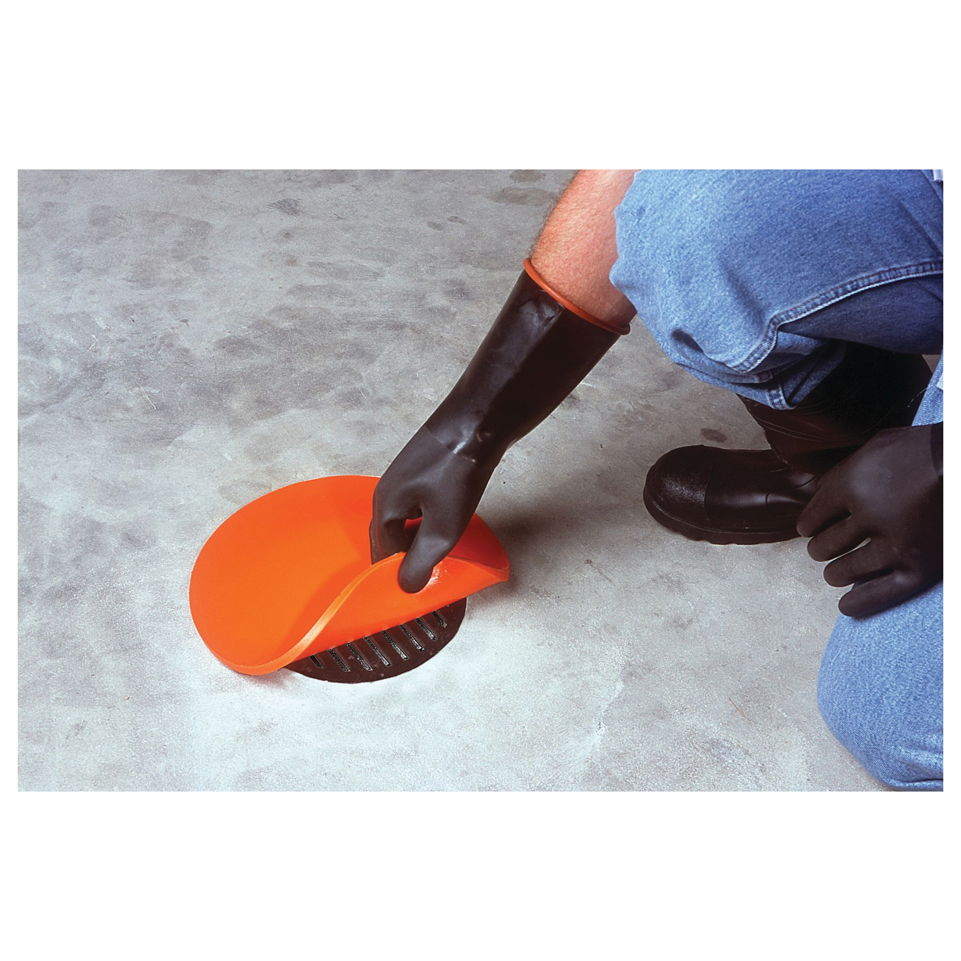 UltraTech 2134 Ultra-Drain Seal® 12"x12"x.4" Circular Standard Drain Protection Pad, Polyurethane, Orange, For Use With Storm and Floor Drains