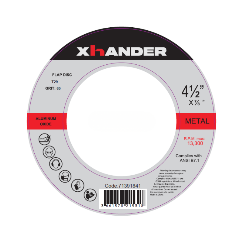 XhANDER 4-1/2 x 7/8 60G Flap Disc T29