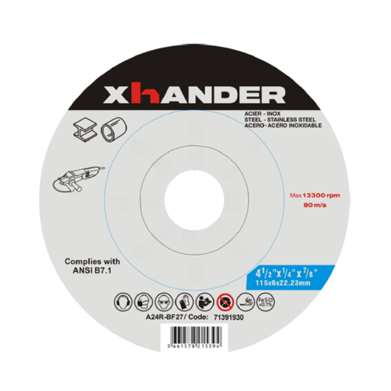 XhANDER 64747509 Depressed Center Grinding Wheel 4 ½” x ¼” x 7/8” Arbor, Type 27, A/O, A24