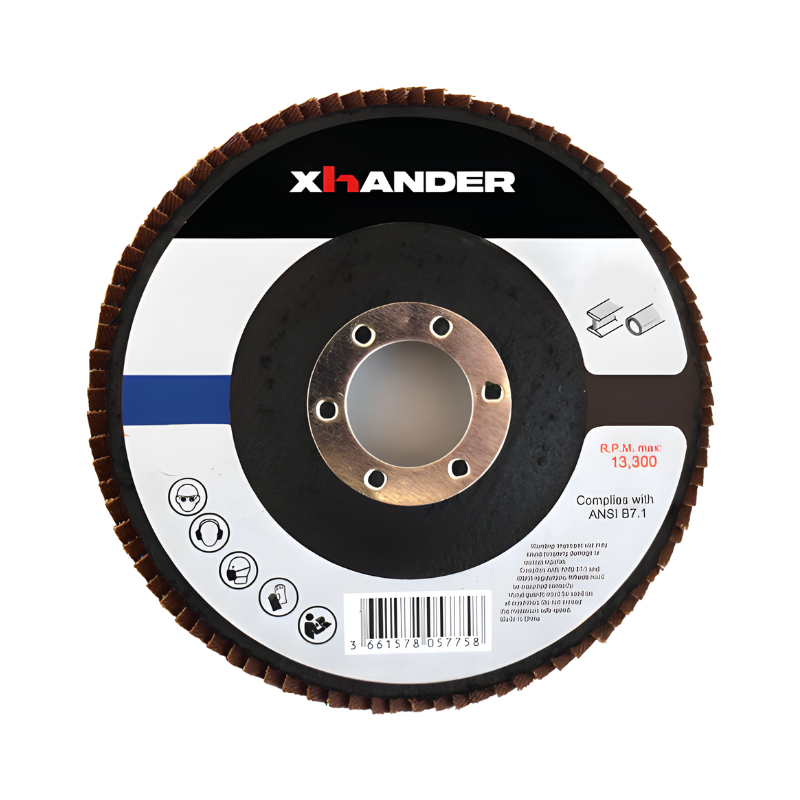 XhANDER 64747517 Flap Disk 4 ½” x 7/8” Arbor, Type 27/Flat, 40 grit, Aluminum Oxide