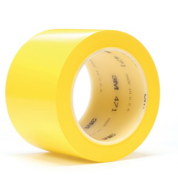 3M™ 7000047470 Marking Tape, 36 yd L x 3 in W, 5.2 mil THK, Rubber Adhesive, Vinyl Backing, Yellow