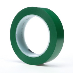 3M™ 7000047479 Marking Tape, 36 yd L x 1 in W, 5.2 mil THK, Rubber Adhesive, Vinyl Backing, Green