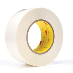 3M™ 7000048601 9579 Double Coated Tape, 36 yd L x 2 in W, 9 mil THK, Synthetic Rubber Adhesive, Polyethylene Backing, White