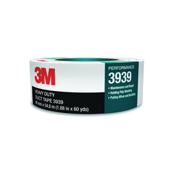 3M™ 7000028933 Heavy Duty Tape, 54.8 m L x 48 mm W, 8.6 mil THK, Rubber Adhesive, Polyethylene Over Cloth Scrim Backing, Silver