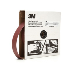 3M™ 7000118529 314D Utility Cloth Roll, 50 yd L Roll x 1-1/2 in W Roll, 120 Grit, Fine Grade, Aluminum Oxide Abrasive, Cloth Backing