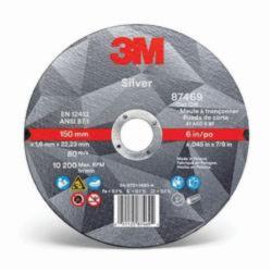 3M™ 7010412152 Silver Abrasive Cut-Off Wheel, 6 in Dia Wheel x 0.045 in THK Wheel, 7/8 in Center Hole, 60 Grit, Ceramic Abrasive