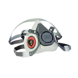 3M™ 5113107024 6000 Series Dual Cartridge Reusable Half Facepiece Respirator, S, 4-Point Yolk/Cradle Suspension, Bayonet Connection, Resists: Particulates, Gases and Vapors