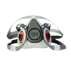 3M™ 5113107024 6000 Series Dual Cartridge Reusable Half Facepiece Respirator, S, 4-Point Yolk/Cradle Suspension, Bayonet Connection, Resists: Particulates, Gases and Vapors