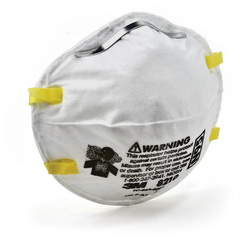 3M™ 7100132742 Cup Style Disposable Particulate Respirator, Standard, Resists: Non-Oil Dust and other Particles