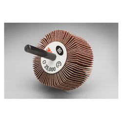 3M™ 7100178228 Type 83 Mounted Flap Wheel, 2 in Dia Wheel, 1 in W Face, 1/4 in Dia Shank, 80 Grit, Medium Grade, Aluminum Oxide Abrasive