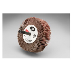3M™ 7100178243 Type 83 Mounted Flap Wheel, 3 in Dia Wheel, 1 in W Face, 1/4 in Dia Shank, 80 Grit, Medium Grade, Aluminum Oxide Abrasive