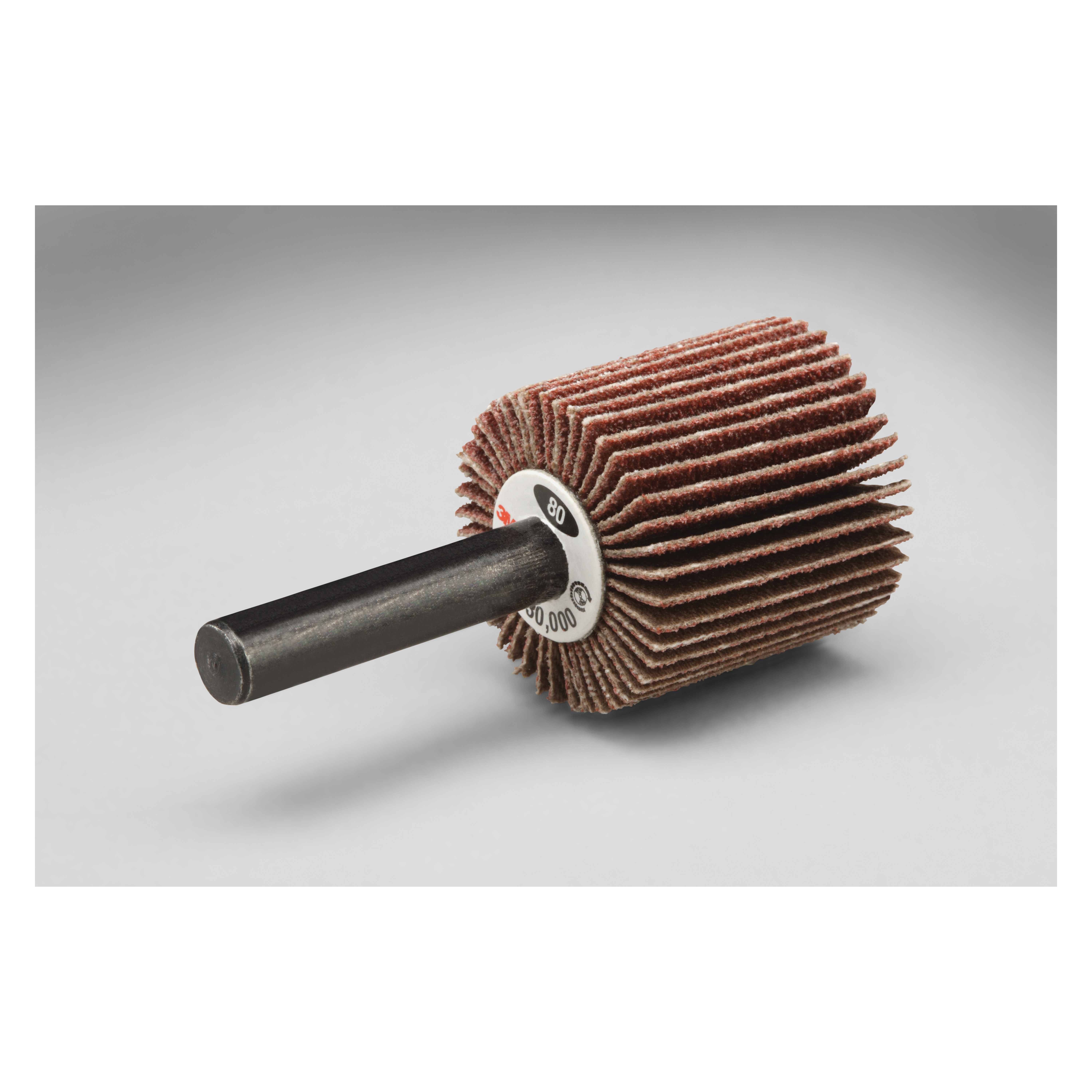 3M™ 7100178231 Type 83 Mounted Flap Wheel, 1 in Dia Wheel, 1 in W Face, 1/4 in Dia Shank, 80 Grit, Medium Grade, Aluminum Oxide Abrasive