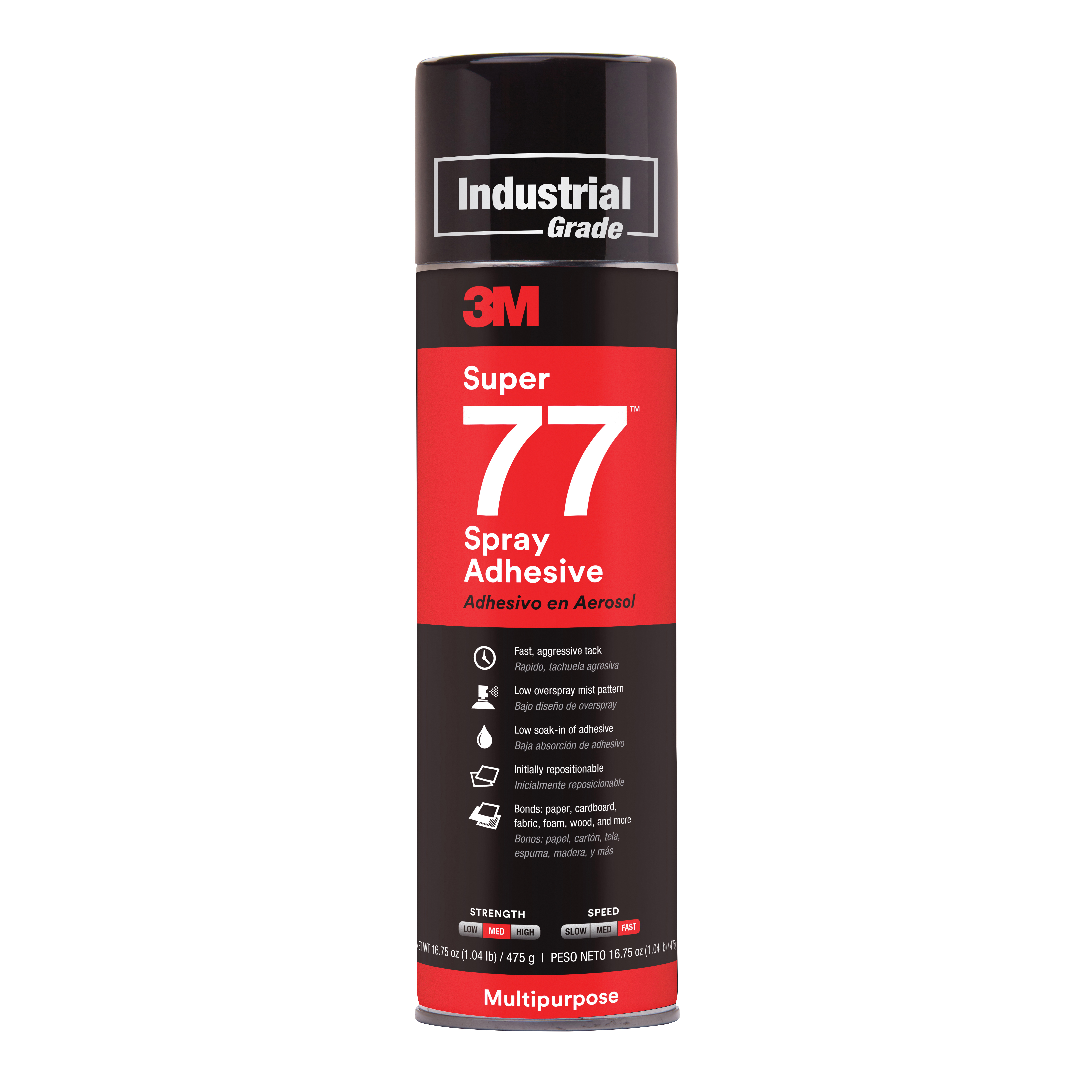 3M™ 7000000931 Spray Adhesive, 24 fl-oz Container Aerosol Can Container, Clear, 150 deg F
