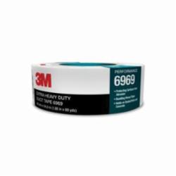 3M™ 7000001230 6969 Heavy Duty Tape, 60 yd L x 2 in W, 0.27 mm THK, Rubber Adhesive, Polyethylene Backing, Silver