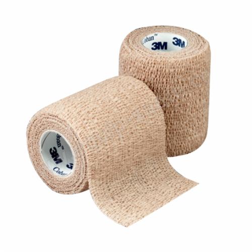 Coban™ 707387-09311 Lightweight Self-Adherent Wrap, 5 yd L x 1 in W, Tan, Elastic