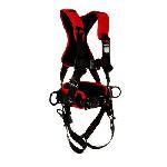 3M Protecta Fall Protection 7100184587 Positioning Harness, XL, 420 lb Load, Polyester Strap, Tongue Leg Strap Buckle, Pass-Thru Chest Strap Buckle, Steel Hardware, Black