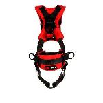 3M Protecta Fall Protection 7100184587 Positioning Harness, XL, 420 lb Load, Polyester Strap, Tongue Leg Strap Buckle, Pass-Thru Chest Strap Buckle, Steel Hardware, Black