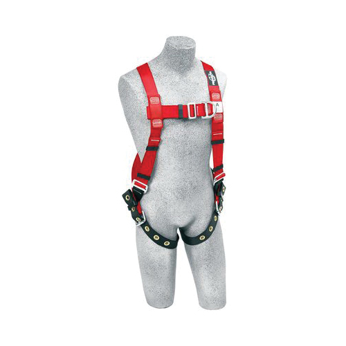 3M Protecta Fall Protection 1191273 Pro™ Climbing Harness, M to L, 420 lb Load, Polyester Webbing Strap, Stainless Steel Grommet/Steel Hardware, Red