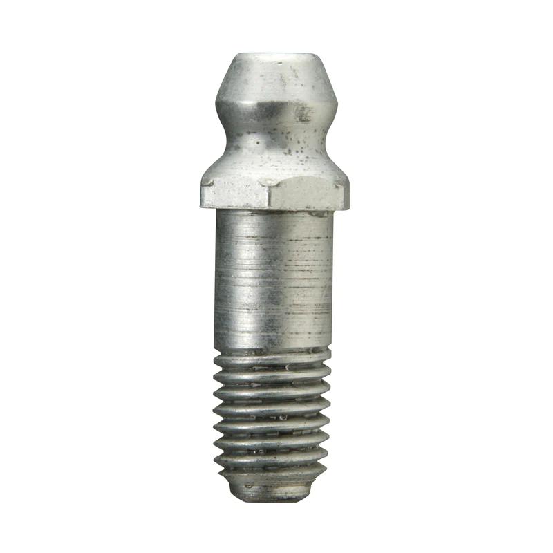Alemite® 1637-B1 45 deg Thread Fitting, 1/4-28 Taper Thread, 13/16 in OAL, 13/64 in L Shank, Trivalent Zinc Plated