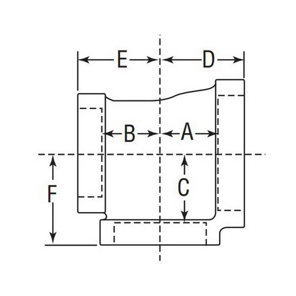 Anvil® 0310049606 FIG 359 Pipe Reducing Tee, 2 x 2 x 1-1/2 in Nominal, FNPT End Style, 125 lb, Cast Iron, Black Oxide, Domestic