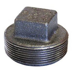 Anvil® 0319901807 FIG 388 Square Head Solid Plug, 1/2 in Nominal, MNPT End Style, 125 lb, Cast Iron, Galvanized, Domestic