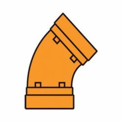Gruvlok® 0390014827 FIG 7051 Standard 45 deg Pipe Elbow, 3 in Nominal, Grooved End Style, Ductile Iron, Rust Inhibiting Painted, Domestic