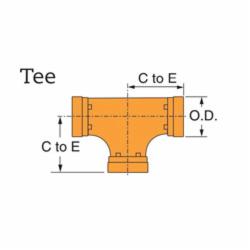 Gruvlok® 0390016822 FIG 7060 Pipe Tee, 2-1/2 in Nominal, Grooved End Style, Ductile Iron, Rust Inhibiting Painted, Domestic