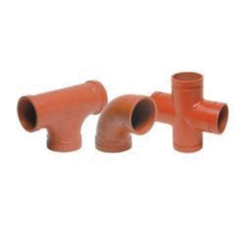 Gruvlok® 0390017366 FIG 7061 Pipe Reducing Tee, 3 x 3 x 2 in Nominal, Grooved End Style, Ductile Iron, Rust Inhibiting Painted, Domestic