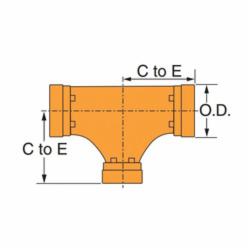 Gruvlok® 0390017366 FIG 7061 Pipe Reducing Tee, 3 x 3 x 2 in Nominal, Grooved End Style, Ductile Iron, Rust Inhibiting Painted, Domestic