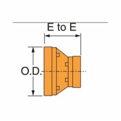 Gruvlok® 0390028660 FIG 7072 Concentric Reducer, 4 x 3 in Nominal, Grooved End Style, Ductile Iron, Rust Inhibiting Painted, Domestic