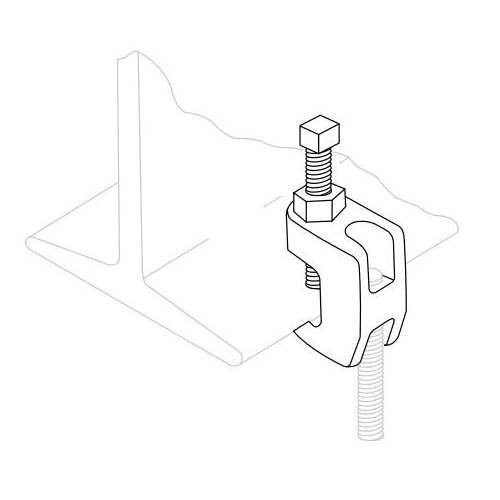 Anvil® 0500009097 FIG 92 Universal Standard Throat C-Clamp, 3/8 in Rod, 500 lb Top/250 lb Bottom Load, Ductile Iron, Zinc Plated