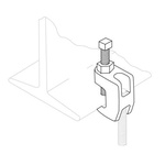 Anvil® 0500009063 FIG 92 Universal Standard Throat C-Clamp With Lock Nut, 3/8 in Rod, 500 lb Top/250 lb Bottom Load, Ductile Iron, Plain