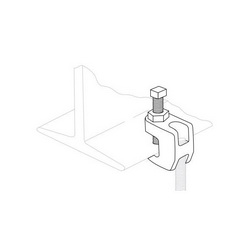 Anvil® 0500009170 FIG 93 Universal Wide Throat C-Clamp With Lock Nut, 1/2 in Rod, 1-1/4 in THK Flange, 950 lb Top/760 lb Bottom Load, Ductile Iron, Plain