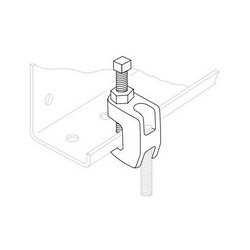 Anvil® 0500009170 FIG 93 Universal Wide Throat C-Clamp With Lock Nut, 1/2 in Rod, 1-1/4 in THK Flange, 950 lb Top/760 lb Bottom Load, Ductile Iron, Plain
