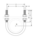 Anvil® 0500017017 FIG 137 Standard U-Bolt, 1/2 in Pipe, 1/4 in, Black, Carbon Steel