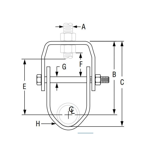 Anvil® 0500173018 FIG 260 Adjustable Clevis Hanger, 1/2 in Pipe, 3/8 in Rod, 610 lb Load, Carbon Steel, Plain