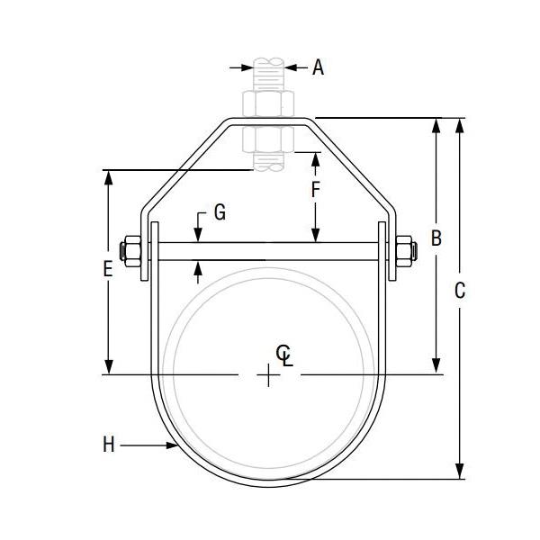 Anvil® 0500173034 FIG 260 Adjustable Clevis Hanger, 1 in Pipe, 3/8 in Rod, 730 lb Load, Carbon Steel, Black Oxide