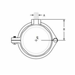 SPF/Anvil™ 0560018814 FIG 138R Extension Split Pipe Clamp, 1/2 in Pipe/Tube, 3/8 in Rod, 180 lb Load, Malleable Iron, Black Oxide, Import