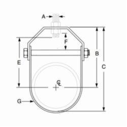 SPF/Anvil™ 0560406555 FIG CT-65 Adjustable Clevis Hanger, 2 in Pipe, 3/8 in Rod, 250 lb Load, Carbon Steel, Copper Plated