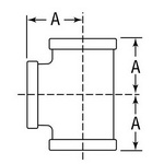 Anvil® 0311031207 FIG 1105 Straight Pipe Tee, 3 in Nominal, FNPT End Style, 150 lb, Malleable Iron, Galvanized, Domestic