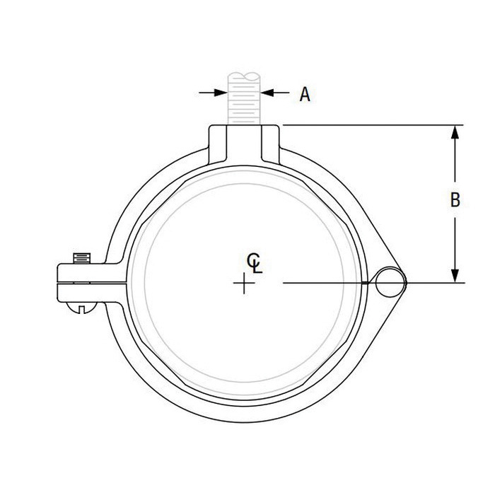 SPF/Anvil™ 0560018822 FIG 138R Extension Split Pipe Clamp, 3/4 in Pipe/Tube, 3/8 in Rod, 180 lb Load, Malleable Iron, Black Oxide, Import