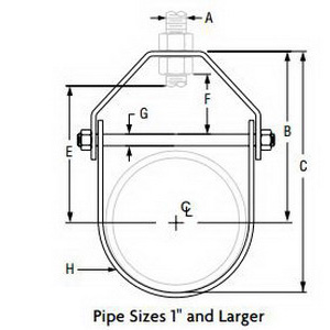 Anvil® 0500173091 FIG 260 Adjustable Clevis Hanger, 3-1/2 in Pipe, 1/2 in Rod, 1350 lb Load, Carbon Steel, Black Oxide