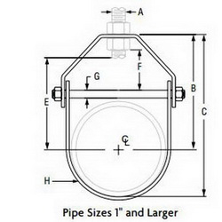 Anvil® 0500359518 FIG 260 Adjustable Clevis Hanger, 1 in Pipe, 3/8 in Rod, 730 lb Load, Carbon Steel, Galvanized
