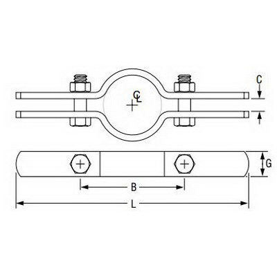 Anvil® 0500361159 FIG 261 Riser Clamp, 12 in Pipe, 5/8 in Dia Bolt, 2700 lb Load, Carbon Steel, Galvanized, Domestic