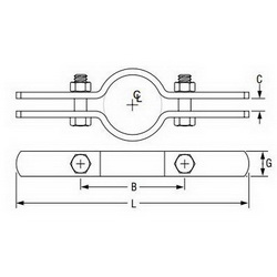 Anvil® 0500173638 FIG 261 Riser Clamp, 8 in Pipe, 5/8 in Dia Bolt, 2500 lb Load, Carbon Steel, Black Oxide, Domestic
