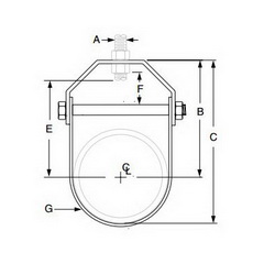 SPF/Anvil™ 0560005910 FIG 65 Adjustable Clevis Hanger, 1/2 in Pipe, 3/8 in Rod, 150 lb Load, Carbon Steel, Black Oxide