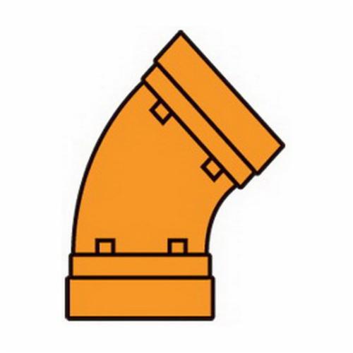Gruvlok® 0390014785 FIG 7051 Standard 45 deg Pipe Elbow, 2 in Nominal, Grooved End Style, Ductile Iron, Rust Inhibiting Painted, Domestic