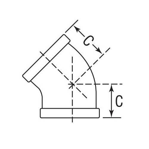 Anvil® 0311023006 FIG 1102 Standard 45 deg Pipe Elbow, 1/4 in Nominal, FNPT End Style, 150 lb, Malleable Iron, Galvanized, Domestic