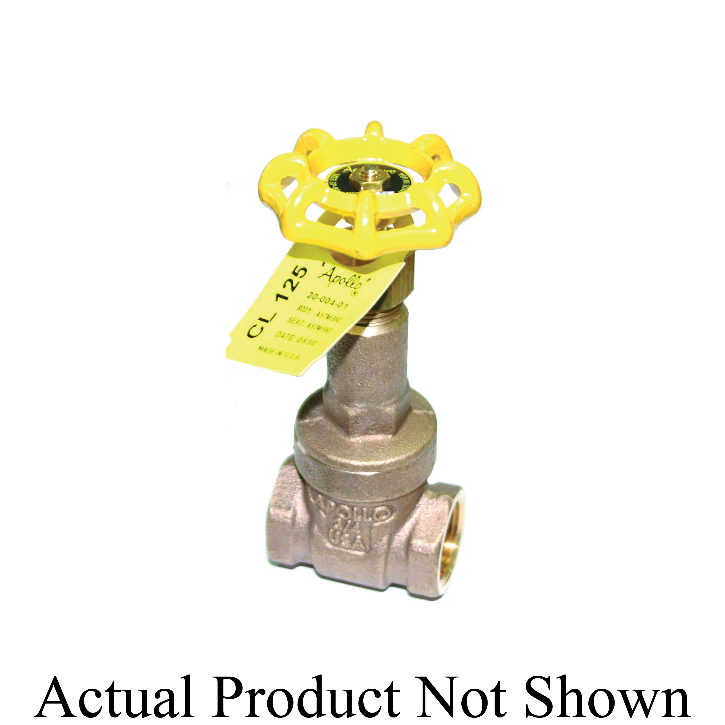 Apollo™ 3000301 101T Rising Stem Gate Valve, 1/2 in Nominal, NPT End Style, 125 lb, Bronze Body, Handwheel Actuator, Domestic